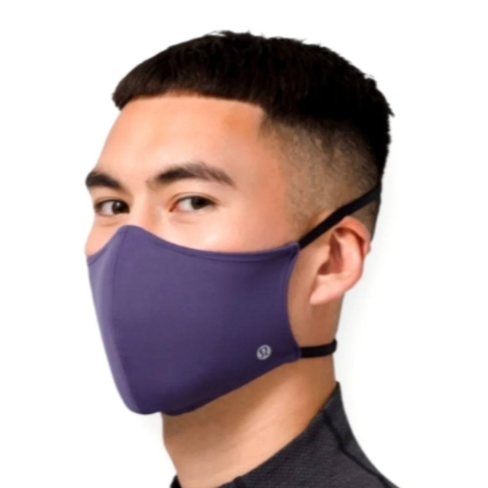 LULULEMON Unisex Double Strap Nulu Face Mask Midnight Orchid Shopping Bag Bundle